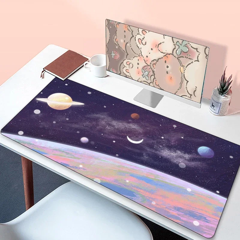 Xxl Mouse Pads Starry Sky Gaming Pc Accessories Gamer Keyboard Pad Mausepad Rubber Deskmat Mousepad Mats Cabinet Desk Anime Mat