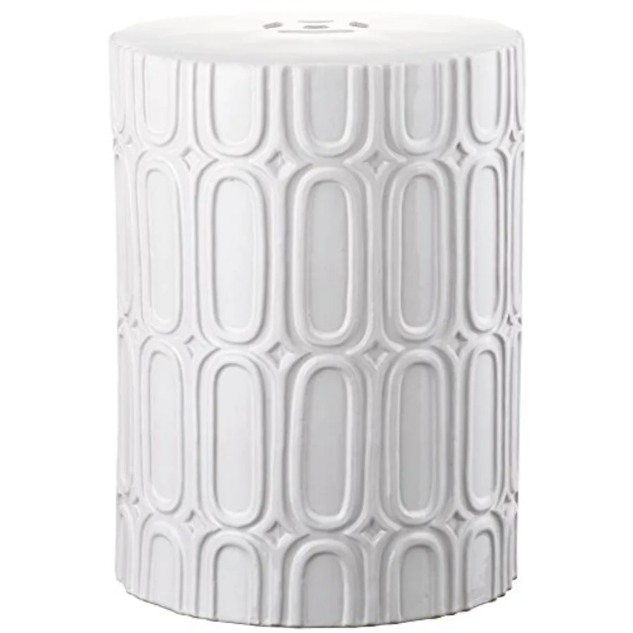 

Furniture - Melody Glazed Ceramic Garden Stool Indoor/Outdoor Accent Table or Plant Stand Decorative Patio Stool 12"W x 12"D x