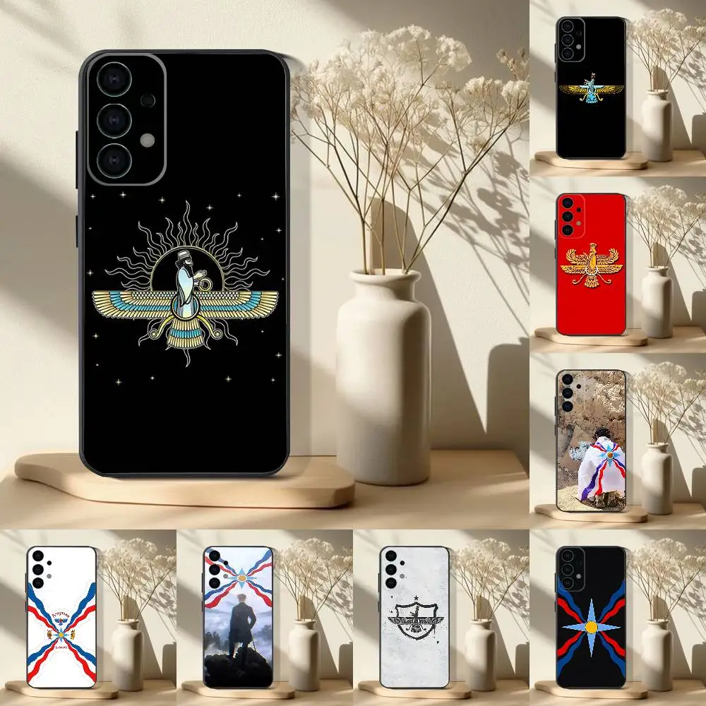 

A- Assyrian Flag Phone Case For Samsung S 25,24,23,22,30,21,10,9,Ultra,Plus,Lite,FE,4,5G Black Soft Case