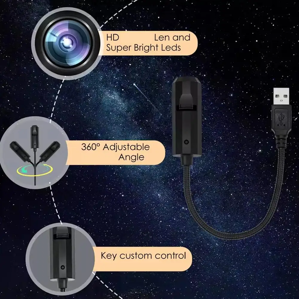 Proyector de Halloween USB, lámpara LED giratoria de 360 grados con calavera, decoración de Halloween para dormitorio, techo, decoración de pared de habitación