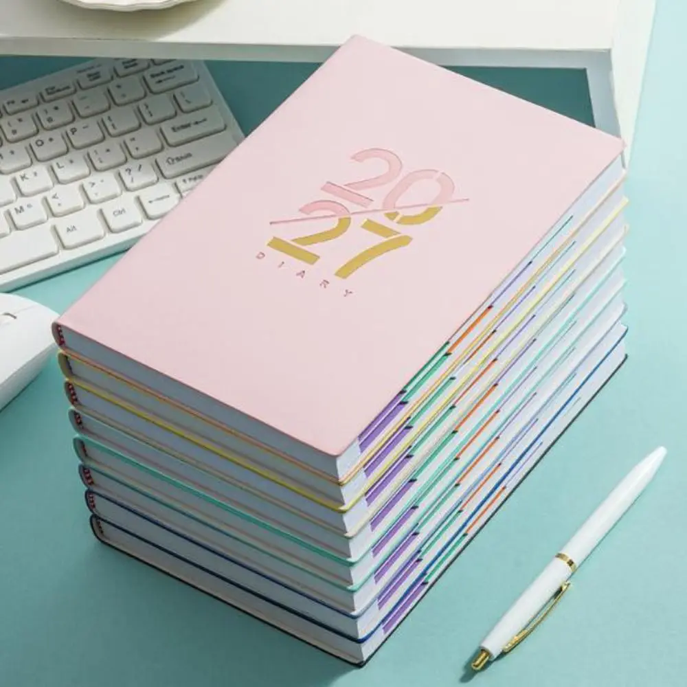 English 2027 Schedule Planner Notepad Wear-resistant Efficiency To-do List Notebook Thick Paper 12 Months Office Work Planner