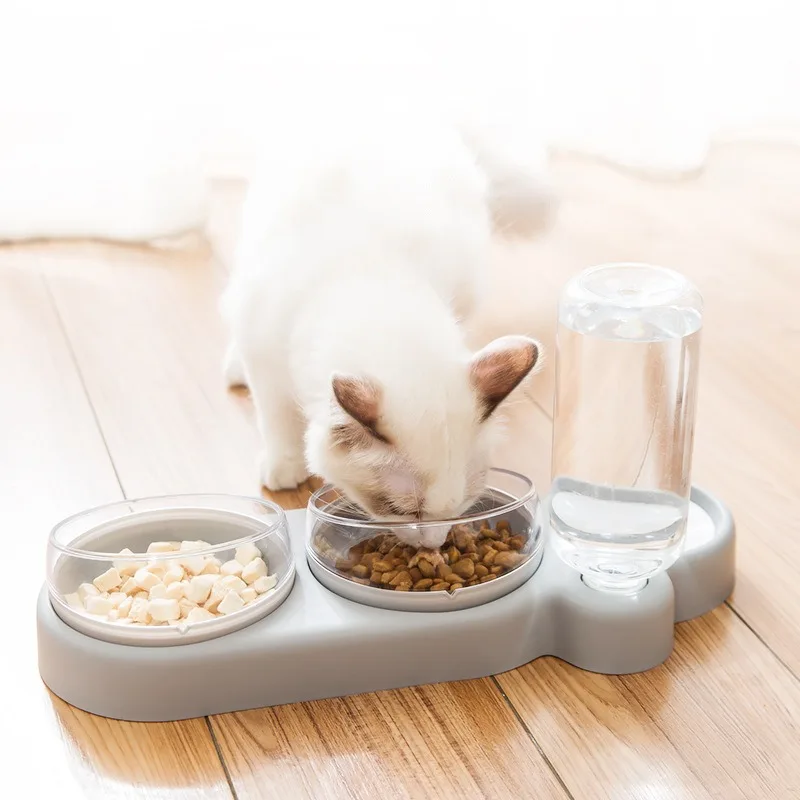 Wholesale Pet Food Drinking Bowl Dog Cat Feeder Two Bowls Feeder With Cat Dog Feeder Drinking Bowl