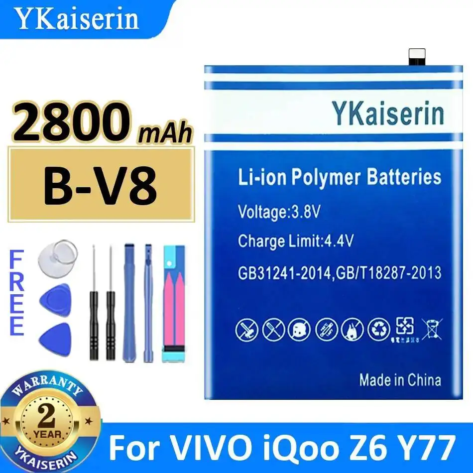 

2800mAh Fast Charging Mobile Phone Battery B-V8 For Vivo Iqoo Z6 Y77