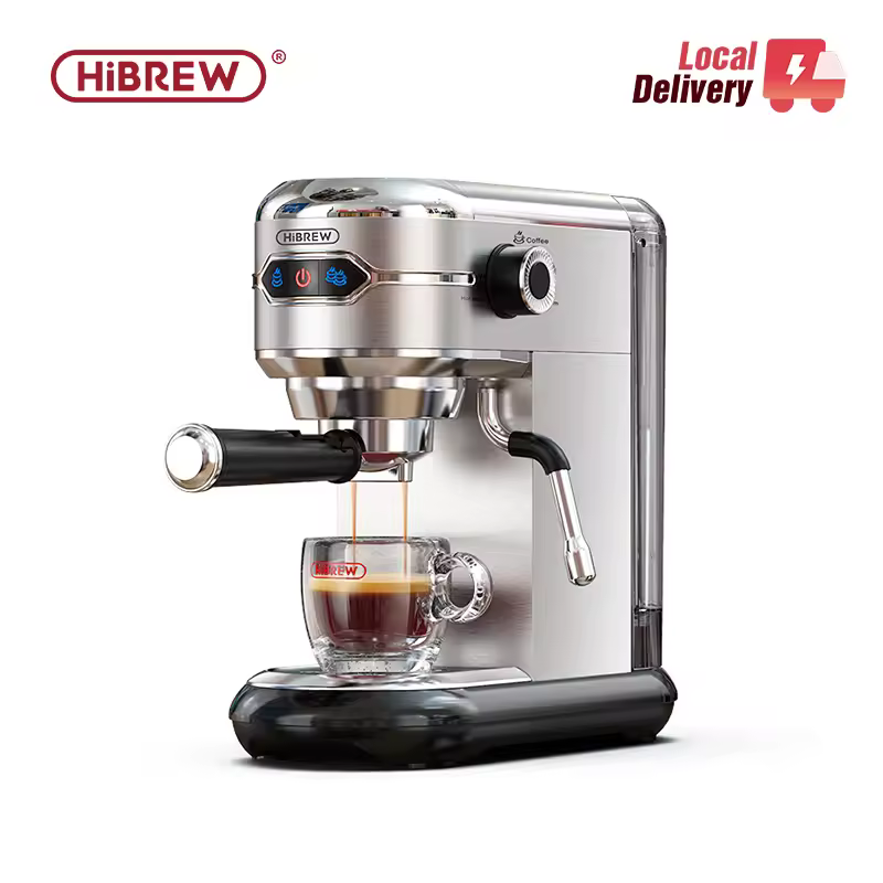 Cafetera HiBREW 20 Bar Inox semiautomática súper delgada ESE POD y polvo Espresso capuchino máquina agua caliente H11