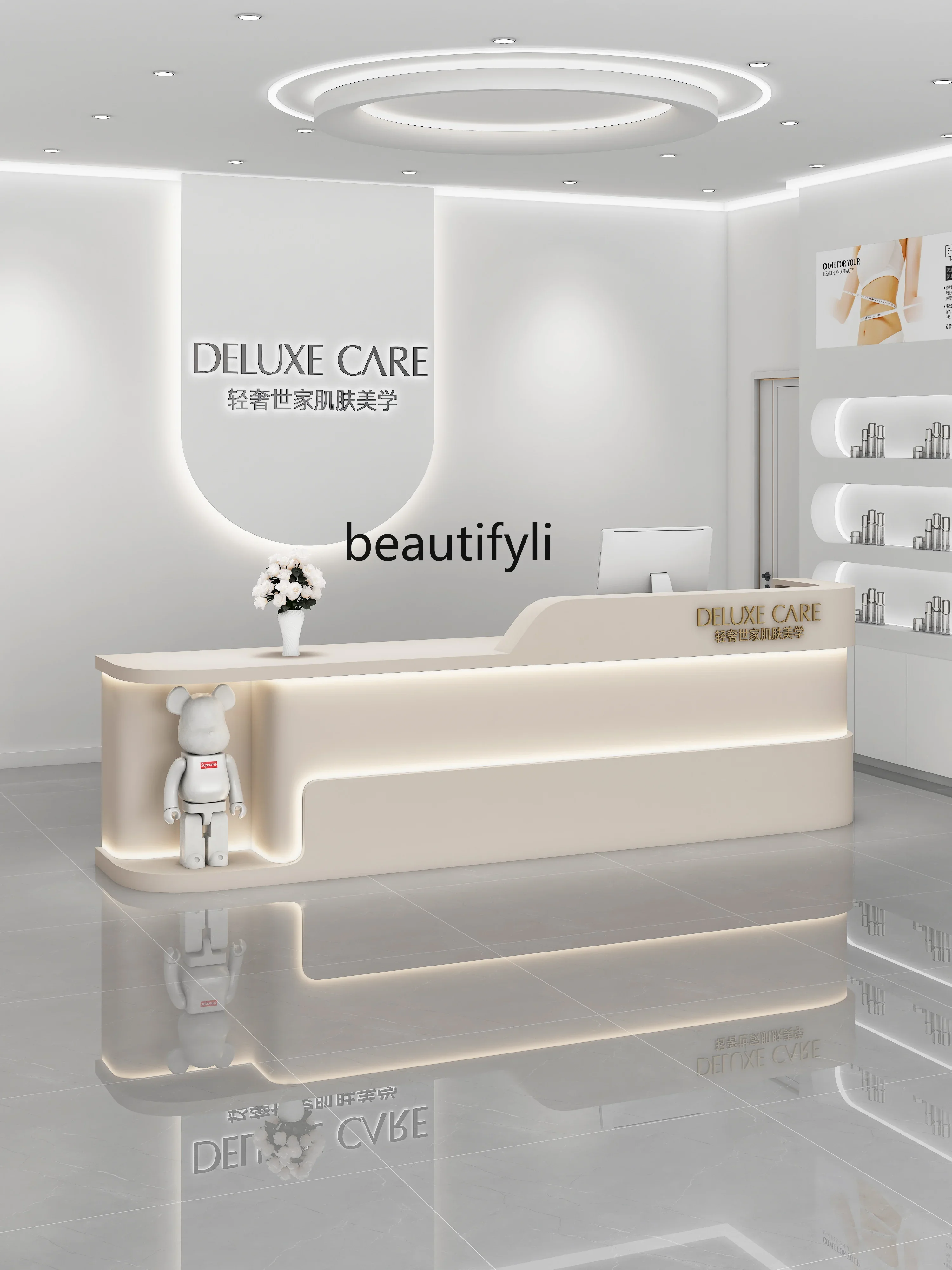 Beauty Salon Bar Salon Paint Front Desk Clothing Store Oral Clinic Light Luxury Reception Desk Training Cashier