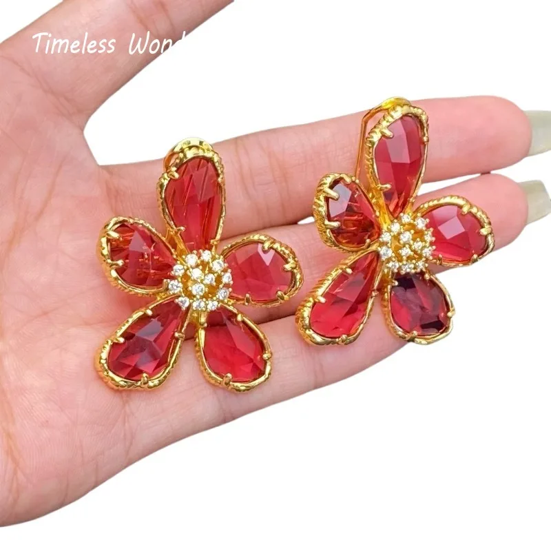

Timeless Wonder Fancy Cystal Geo Cut Button Earrings for Women Designer Jewelry Runway Gift Brincos Cute Top Trendy Luxury 3622