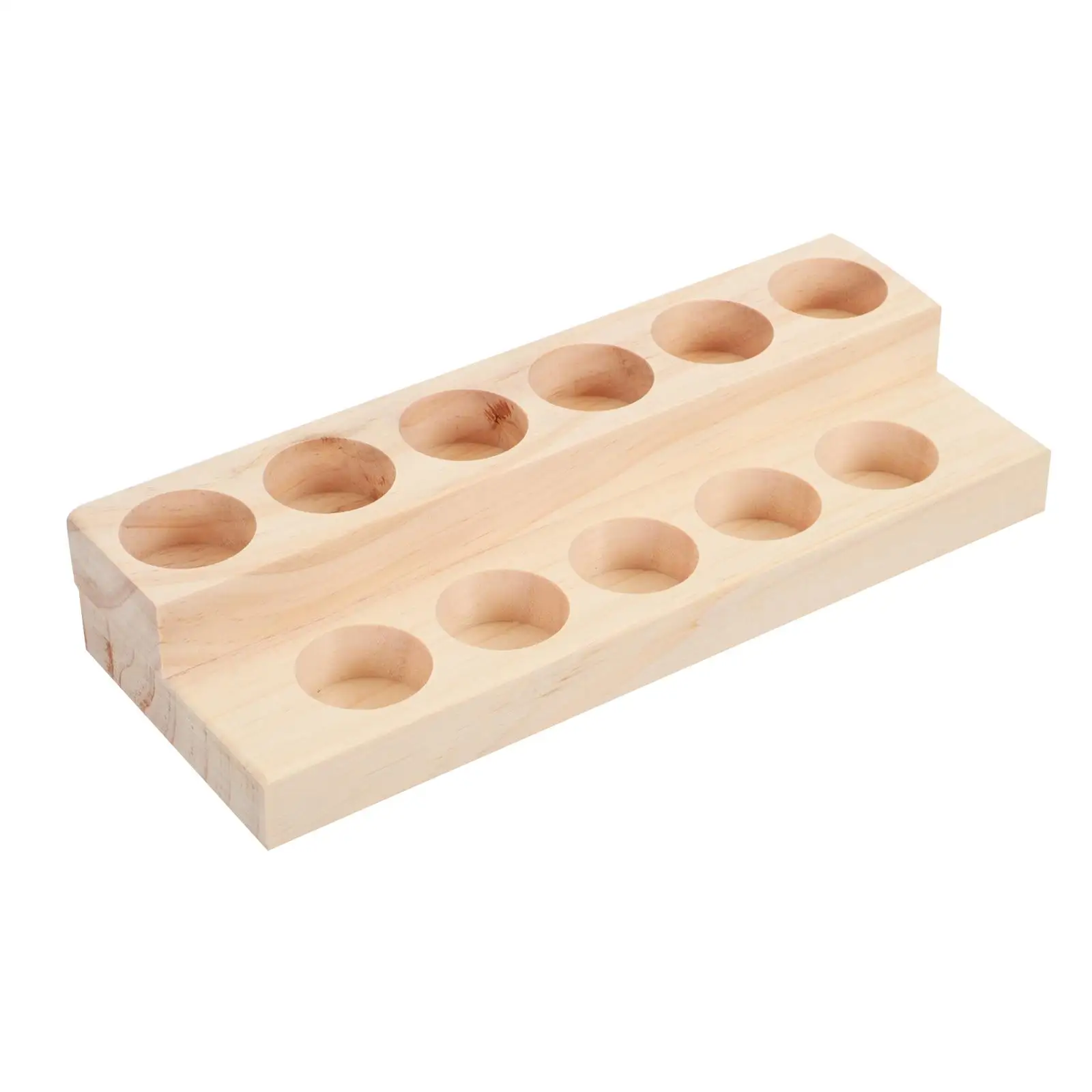 

2 Tiers Essential Oil Display Stand Bottle Shelf Storage Rack Solid Wood Case Wooden