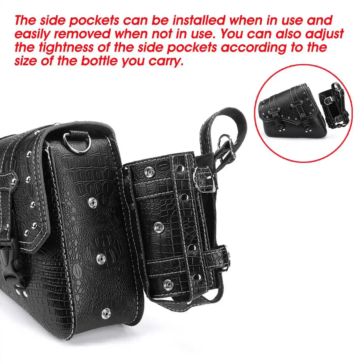 

PU Leather Universal Motorcycle Saddlebag Tool Gloves Luggage Storage Pouch Saddle Bag