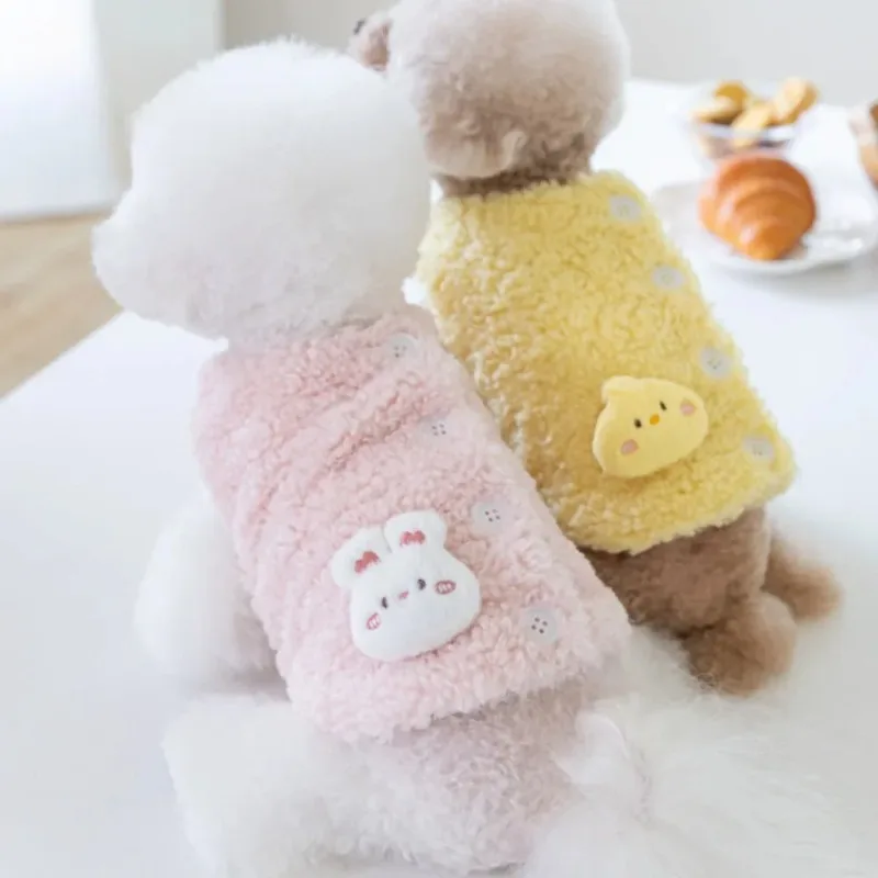 

Winter Cute Pet Dog Clothes Thick Plush Warm Rabbit Duck Clothes Lamb Fur Coat Cat Dog Puppy Jackets Coat For Small Dog Clothing