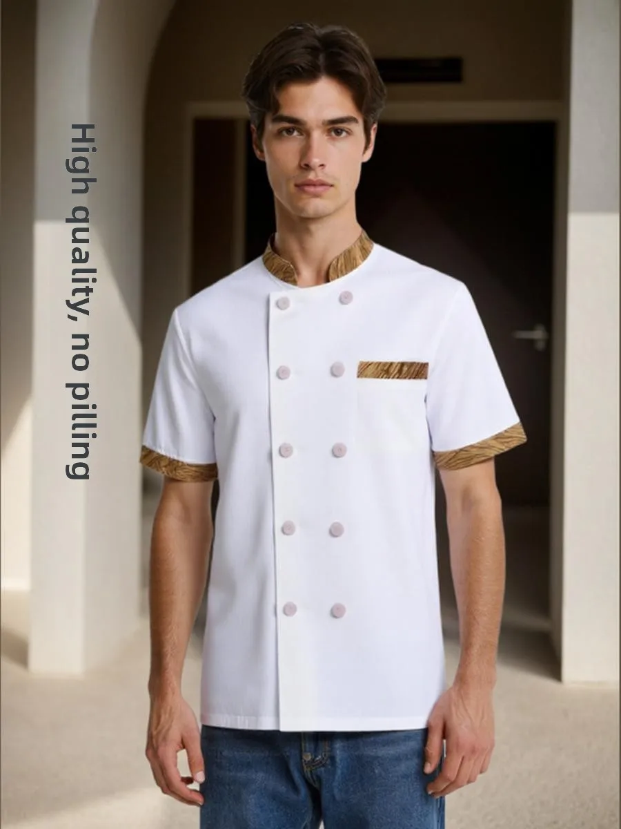 

Мужская профессиональная униформа для поваров: летняя рабочая одежда для кухни, школы, ресторана, бара, влагоотводящая