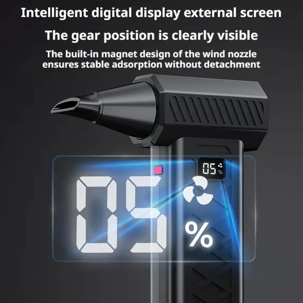 مروحة عنيفة 400000 دورة في الدقيقة منفاخ هواء قوي مروحة توربو مع شاشة LED وإضاءة منظف الغبار 6 سرعات منفاخ توربو جيت بدون فرش #2