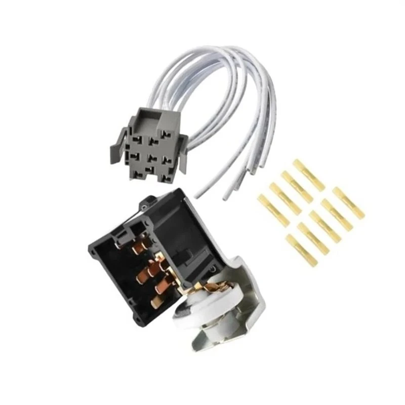 New-For Ford Bronco F150 F250 F350 E7TZ-11654A E7TZ-11654D Compatible 9 Terminal Headlight Switch W/Harness Bundle