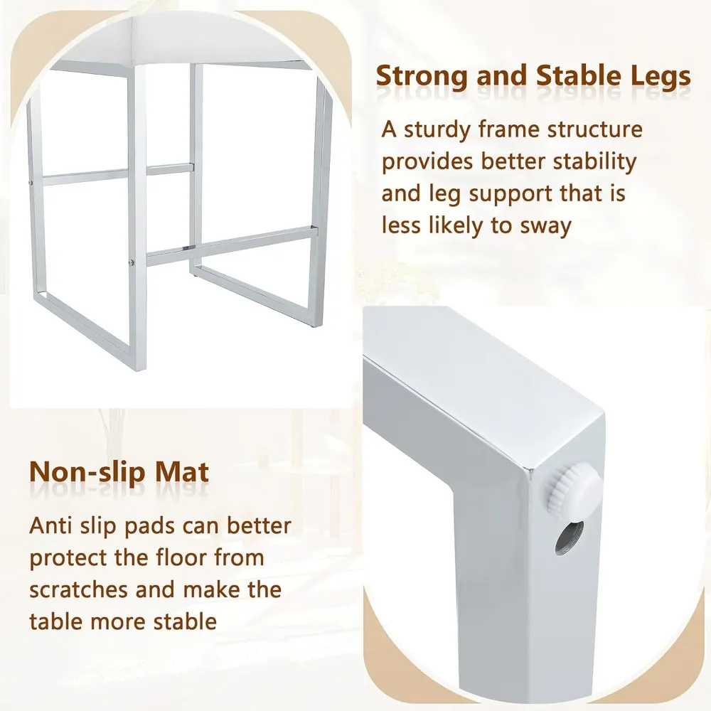 مجموعة مقاعد بار بارتفاع 26 بوصة مكونة من 4 قطع مع وسادة وظهر كراسي بار حديثة لمقاعد طاولة جزيرة المطبخ