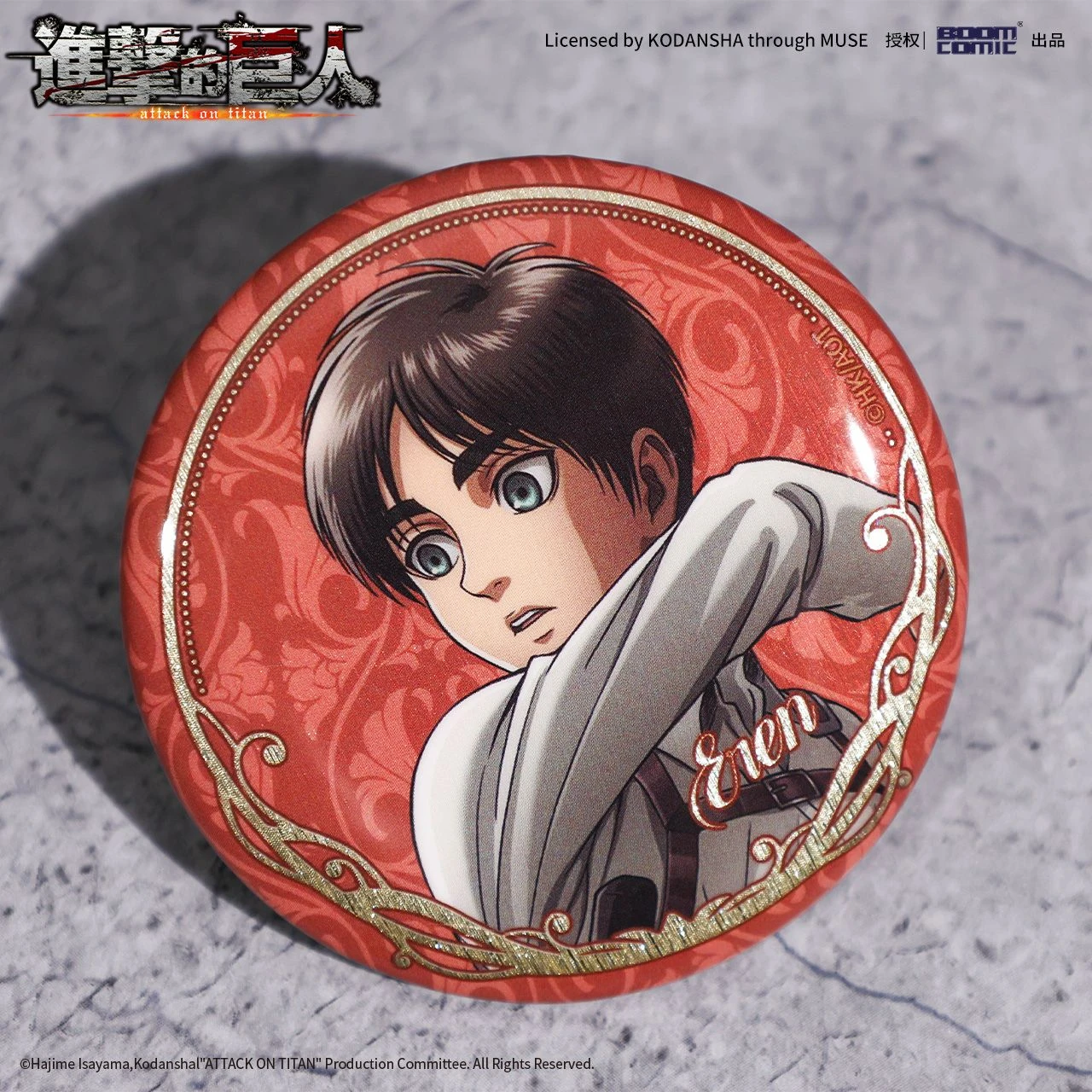 Original Attack on Titan Season 3 Stand Up Badges Pins Levi Eren Anime Peripheral Acg Ornament Goods Collect Toys Boys Gift view 5