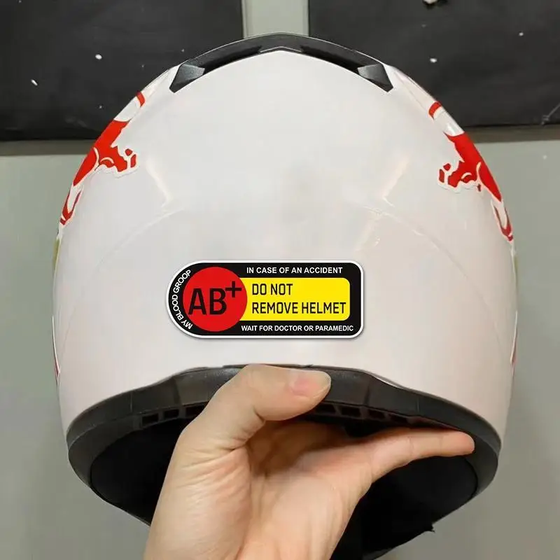 

"Do Not Remove Helmet" Emergency Vinyl Sticker, 1PC Waterproof Blood Type Decal for Motorcycle Helmets