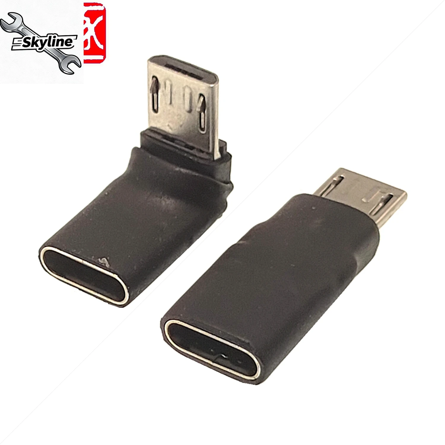 Male to Type C Feale Adapter, Resistant to 90 microusb , Data Converter, Charge Splitter for Phone