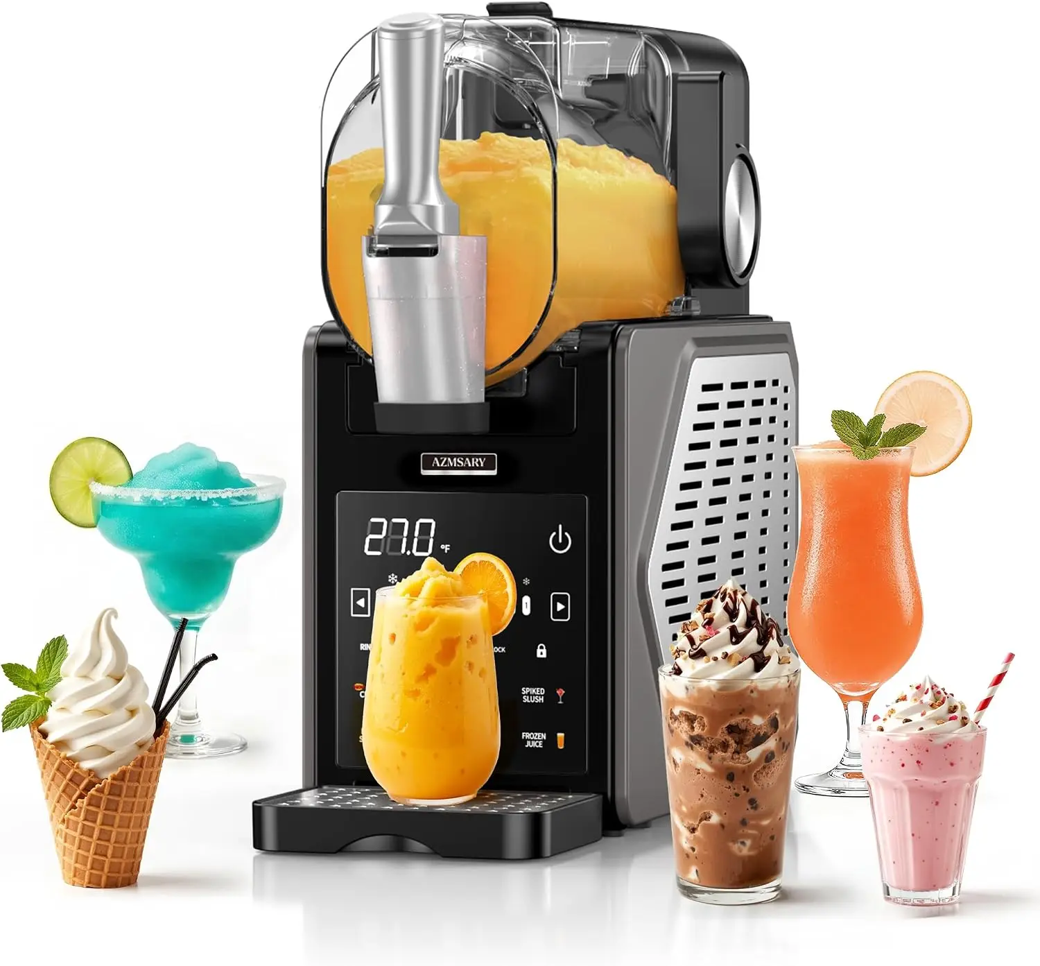 Slushie Machine & Ice Cream Maker, 85oz Larger Slushie Machine for Home with LED Display, 6 Preset Programs | Auto-Clean