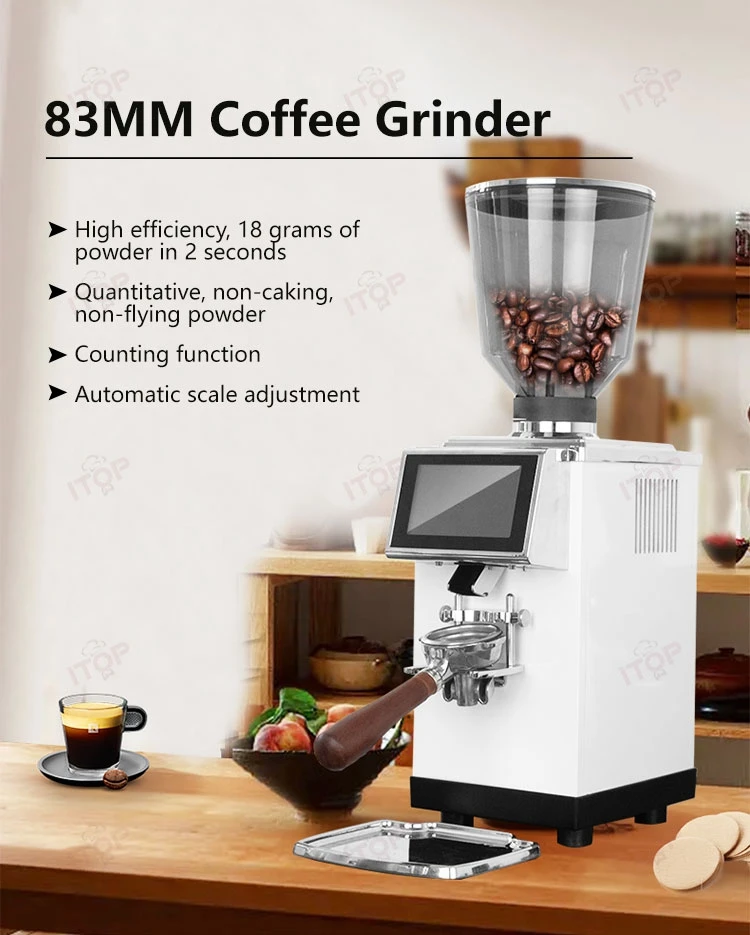 ITOP CGK83 Electric Coffee Grinder 3 Gears Variable Speed Grinding Commercial Espresso Bean Grinder 83MM Titanium Flat Knife