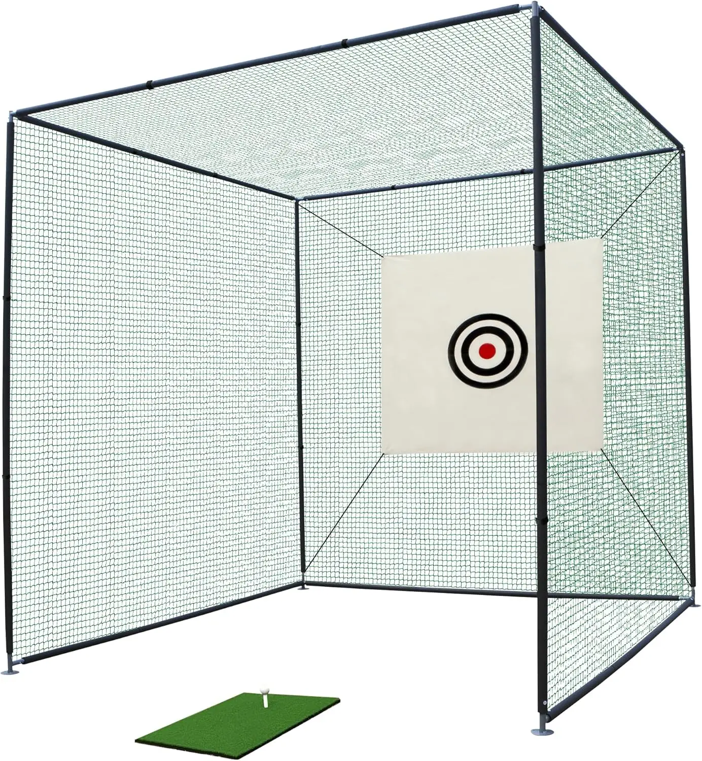 

10x10 FT Golf Practice Net Cage, Golf Driving Nets for Backyard w/Netting Enclosure Target Cloth, Steel Frame Swing Practice Mat