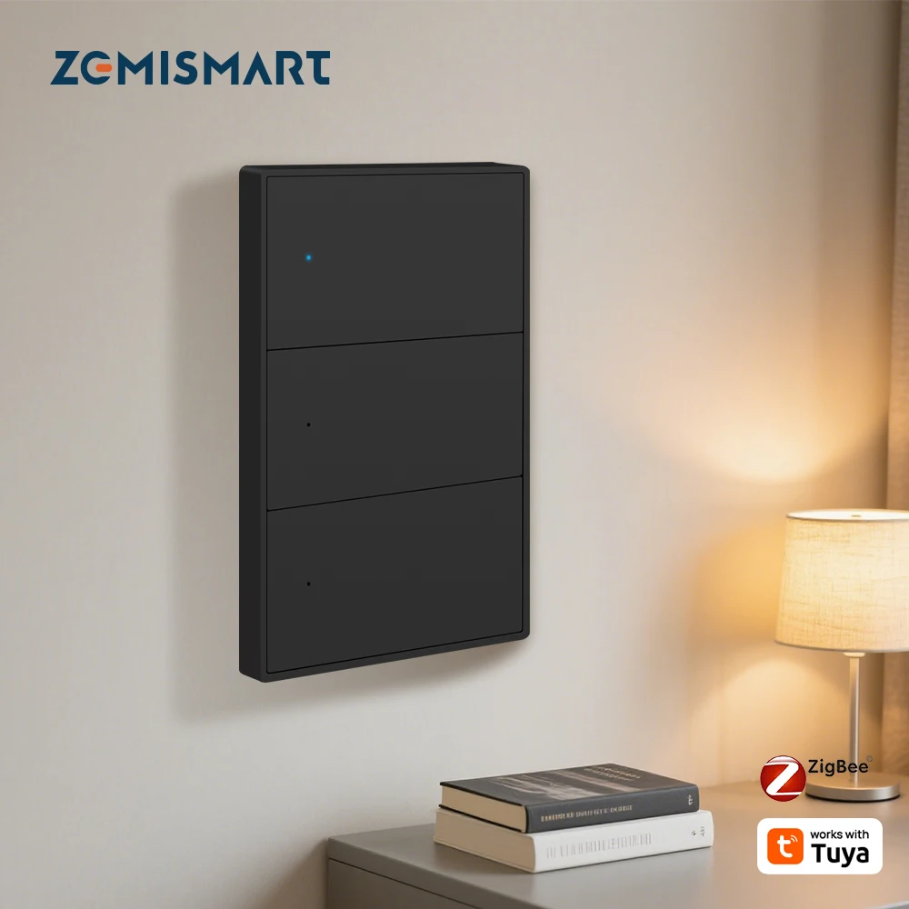 Zemismart Zigbee Wall Light Switch 1 2 3 4 Gangs US/AU Standard Neutral Wire Required Work with Tuya Smart App Alexa Google Home