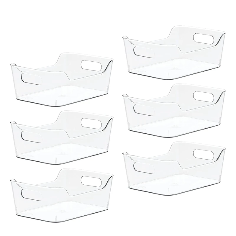 

Plastic Storage Bins For Kitchen Organization,Pantry Organization And Storage, Closet Organizers,Fridge Organizer 6PCS