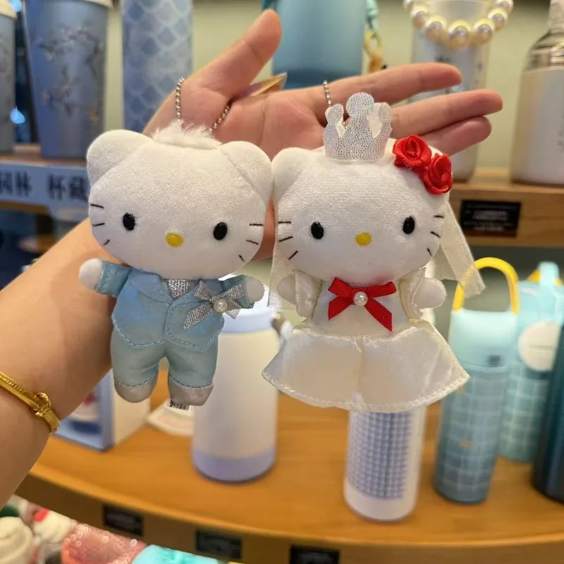 

12 см ретро пара свадебное платье Hellokittys Daniel Star Series кулон плюшевая кукла игрушка брелок для девочек задняя упаковка украшение