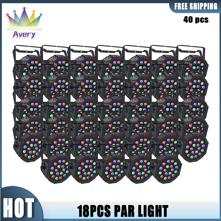 Keine steuer 40pcs 18led pp material par dj bühnen lichter led par dmx bunt rgb 3 in1 schlank par led für bühnen show beleuchtung