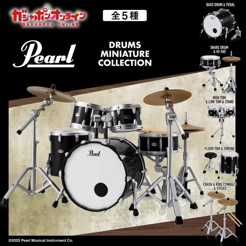 In-Stock Bandai Pearl Drums Miniature Drum Set - Authentic Gashapon Band & Jazz Drum Display, Official Licensed Collectible