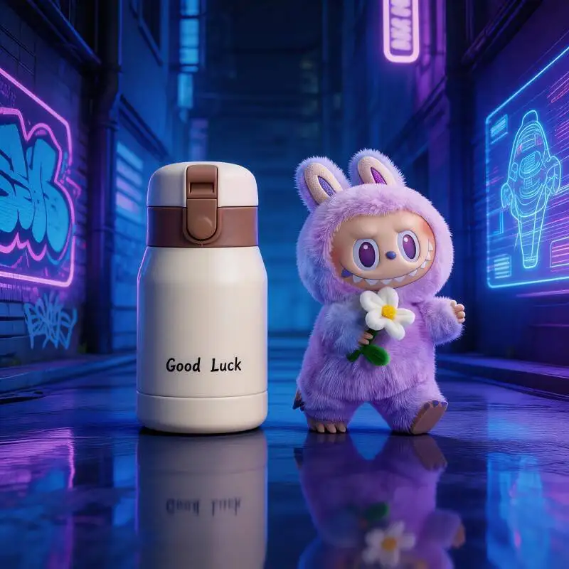 

POP MART THE MONSTERS Forward High Energy Series LABUBU Doll Official Vacuum Flask Genuine Thermos Cup Original Cartoon Design