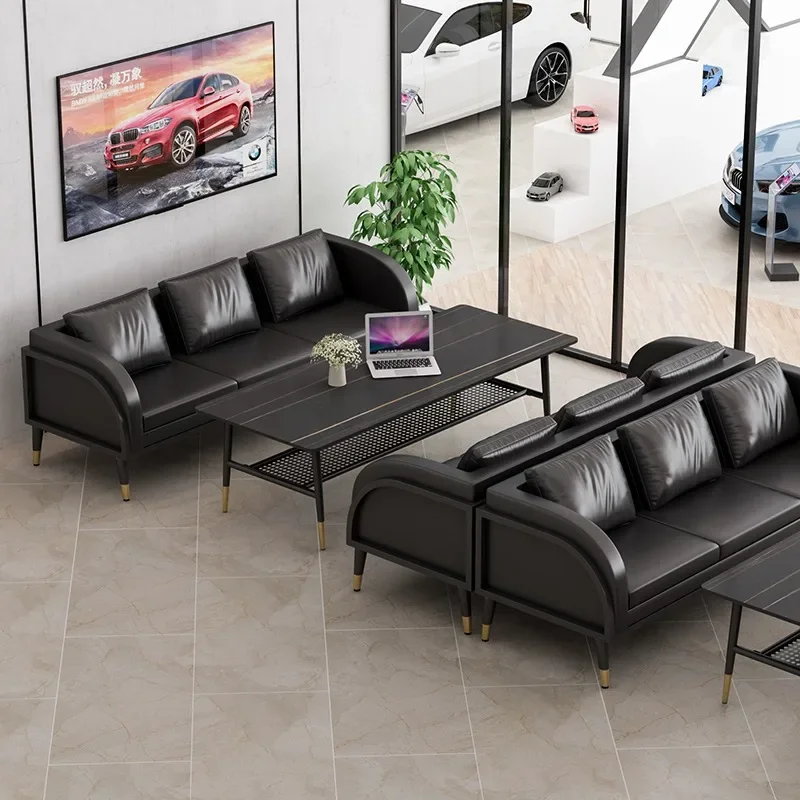 Modern simple light luxury office reception sofa business VIP rest area 4S store after-sales coffee table combination