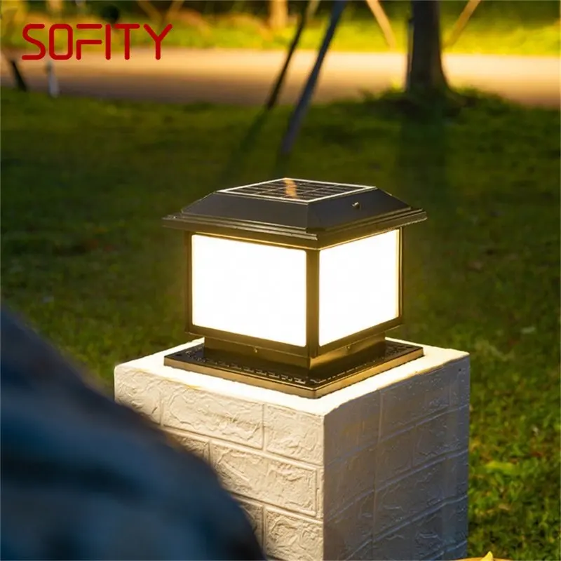 

Outdoor Solar Post Lamp Wall Lights With Remote Control Waterproof IP65 Modern LED For Home Garden