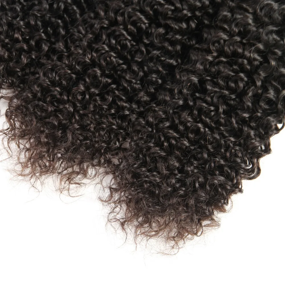 Peruvian Kinky Curly Human Hair Bundles Extensions 100g/PC Hair Natural Color Double Weft 1/3/5/7Pcs Set Full End 8-20 Inch image 5