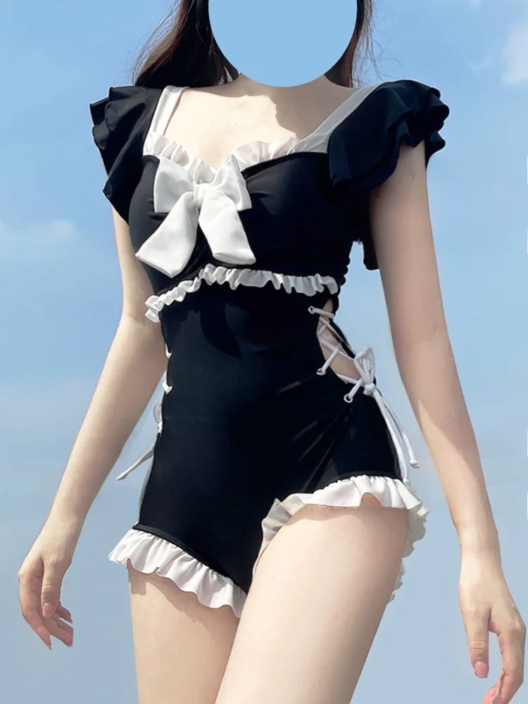 

Купальник Mimoi Closet Bla Pure Desire в японском стиле Лолита для девочек, милый, с узлами, нежный, сказочный