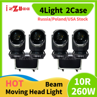 4PCS 260W Beam 10r Sharpy Lyre Beam 280w 9r Light Moving Head Stage with Flight case Colorful Prism Rainbow Equipment 7r sharpy