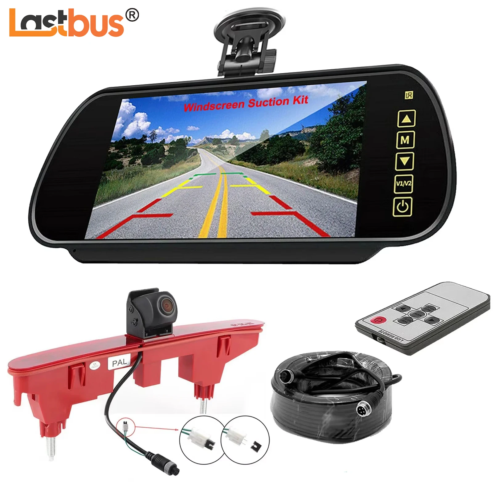 

Lastbus 7" Monitor AHD 1080P Fisheye Lens Brake Light Rear View Camera Kit For citroen Berlingo Peugeot Partner 08-21 Partner II