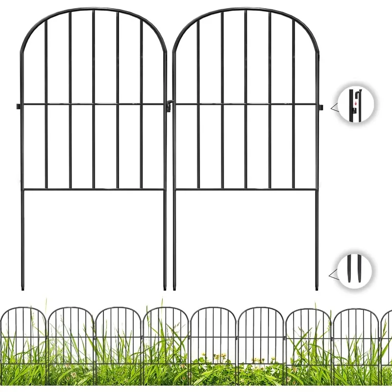 

Decorative Garden Fence 24 Pack Black,24 Ft (L) X 24 in (H) Animal Barrier Fences for Small Dog, Garden Fencing Border, Arched