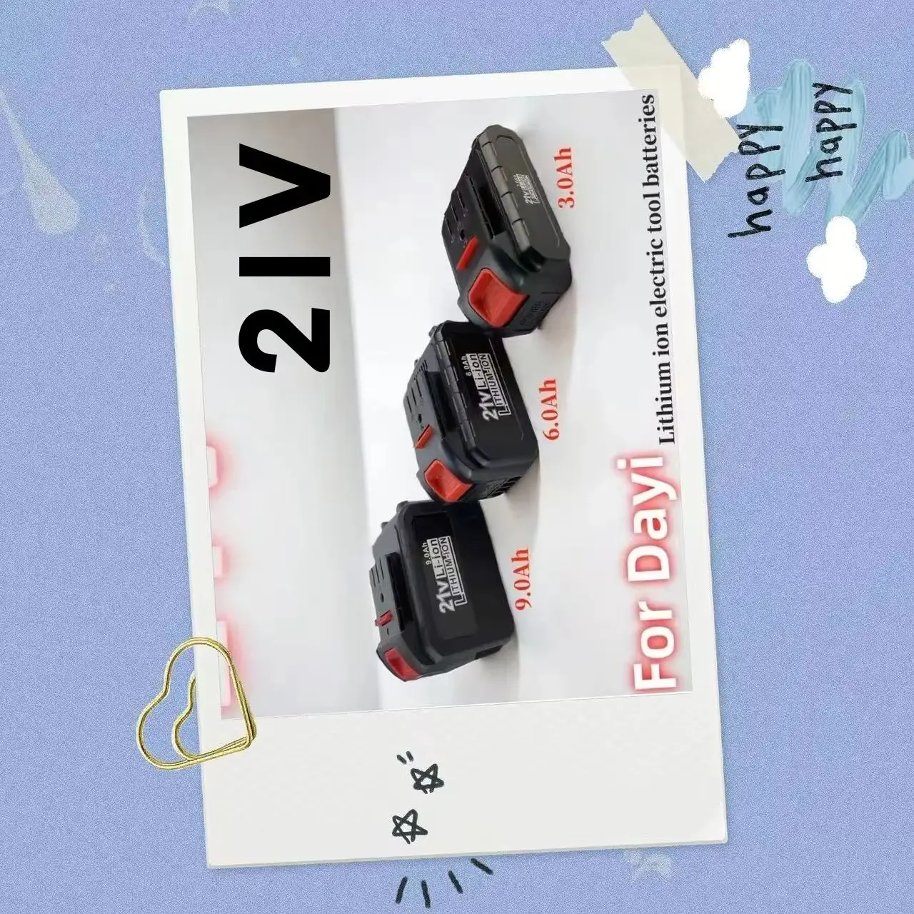 

21V 3Ah/6Ah/9Ah rechargeable lithium battery for electric tools, used for Dayi electric wrenches, drill bits, chain saws, etc