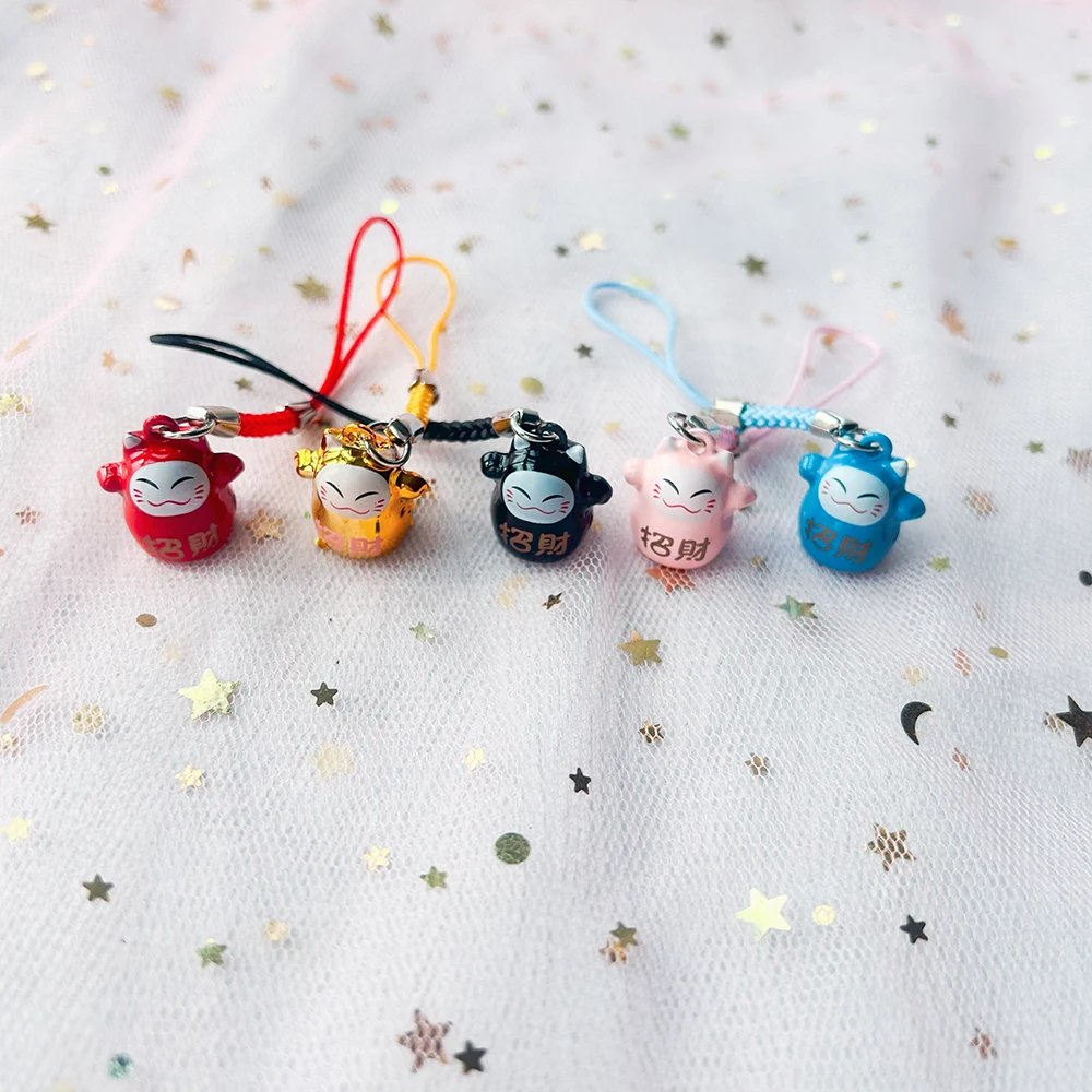 1pc Cute Copper Cat Small Bell Phone Charm Straps Mobile Strap Pendant Lanyard Strap for Phone DIY Keychain Accessories Charms