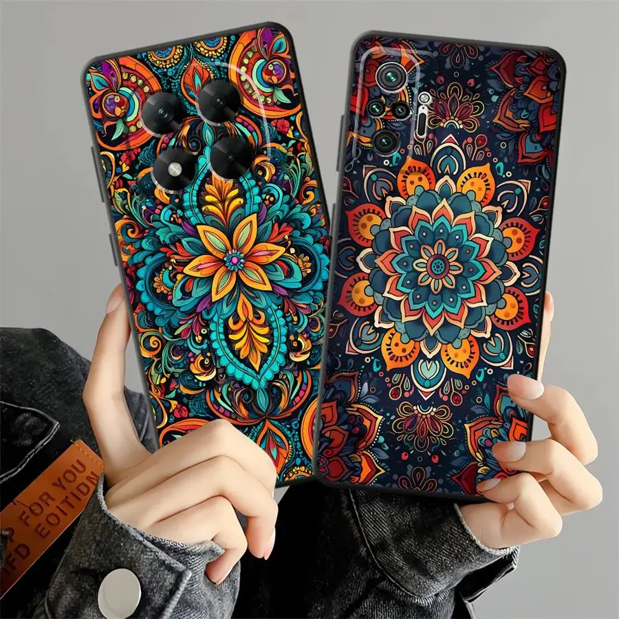 Vintage Boho Mandala Art Phone Cover Case for Xiaomi Redmi Note 15 Pro Plus Note 14 13 9 8 14 11S 12 11 10 Lite 12S 9S