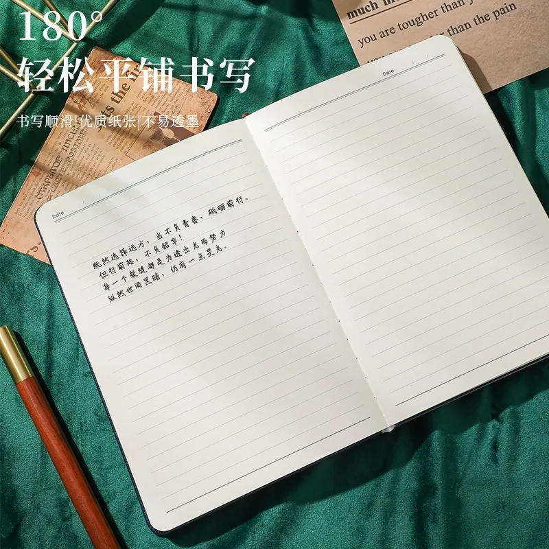 European Retro Student Diary Embossed Leather Cover Thickened Writing Notebook Daily Planner Notepad A5