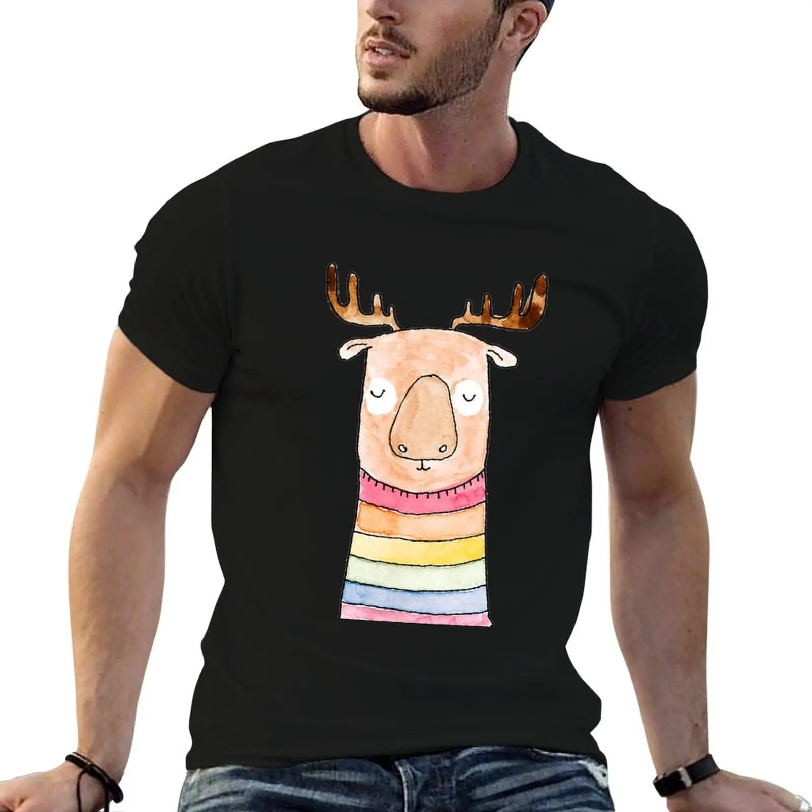 

Rainbow Moose T-Shirt graphic t shirts for man man t shirt graphic man t shirts graphic T-Shirt