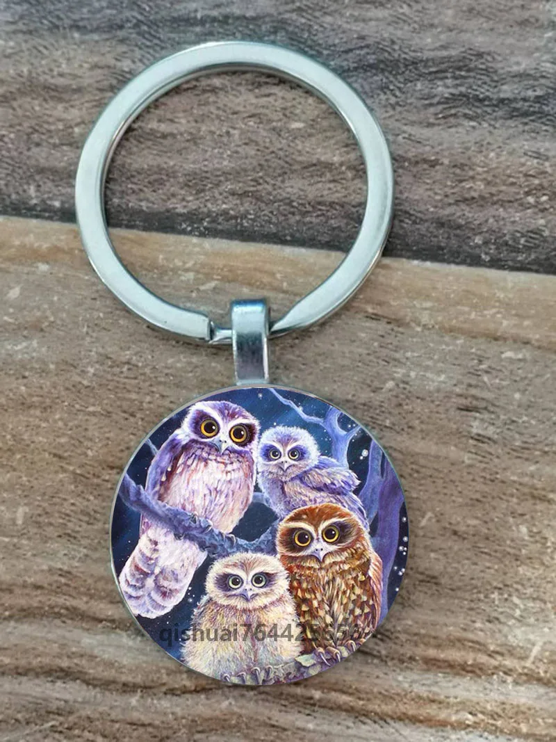 Owl Alloy Keychain. Key Chain Animal Pictures Men And Women Key Ring