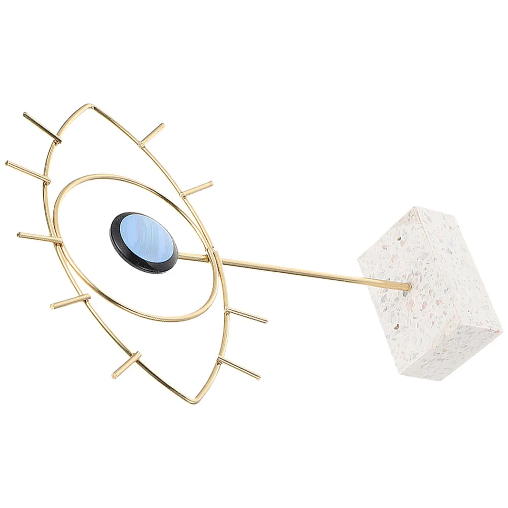 

Metal Evil Eye Decoration Exquisite Nordic Desktop naments Stable Base Home Office Modern Art Leaves Figurines