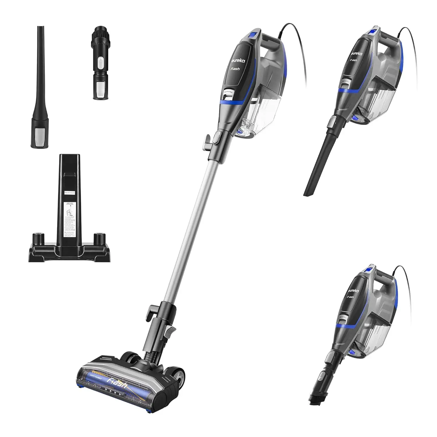 

Lightweight Corded Stick Vacuum for Home Pet Hair, Powerful Suction for Carpet and Hard Floor, Blue 2-in-1 Handheld