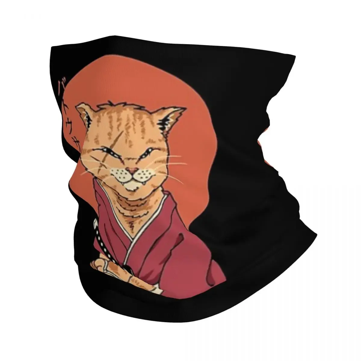 Cats Anime Samurai Sword Bandana Neck Gaiter Printed Wrap Scarf Multifunction Headwear Riding Unisex Adult Washable