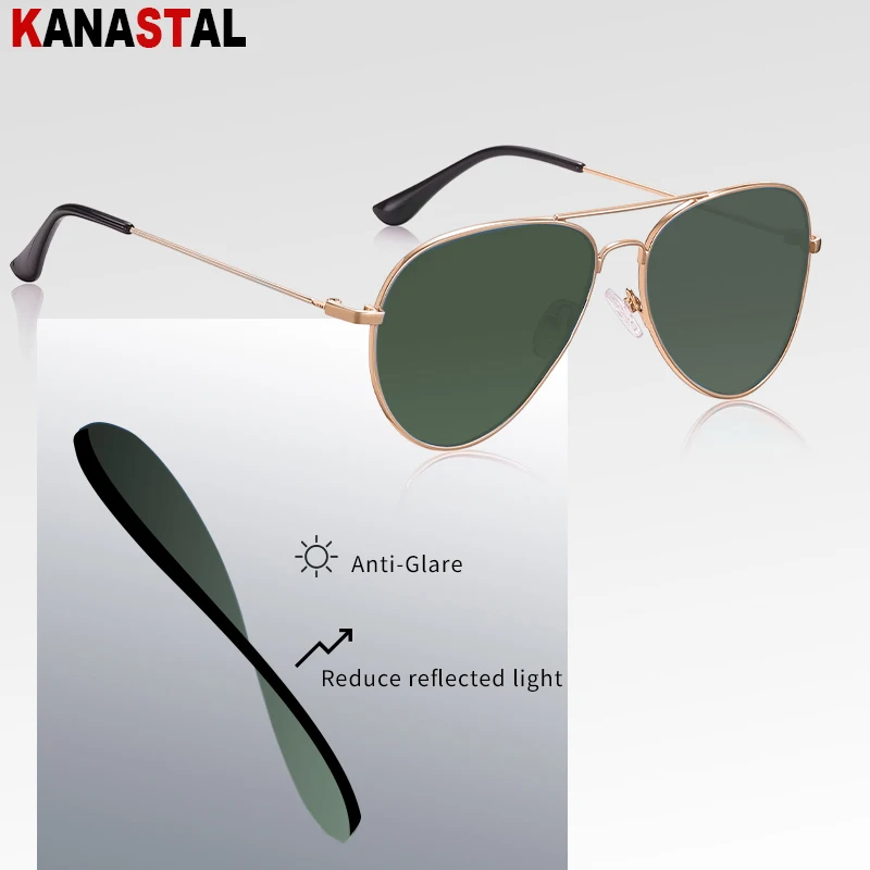 Men Concave Sunglasses Women Anti Rays UV400 Sun Glasses Metal Eyeglasses Frame Pilot Goggles Travel Driving Sunscreen Eyewear