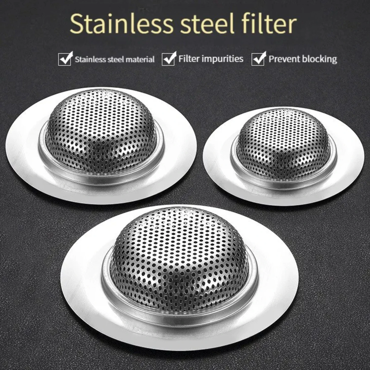 Stainless Steel Anti Clogging Kitchen Sink Drain Strainer, Durable Sink Floor Drain Strainer, Magic Anti Clogging Sink Drain Fil