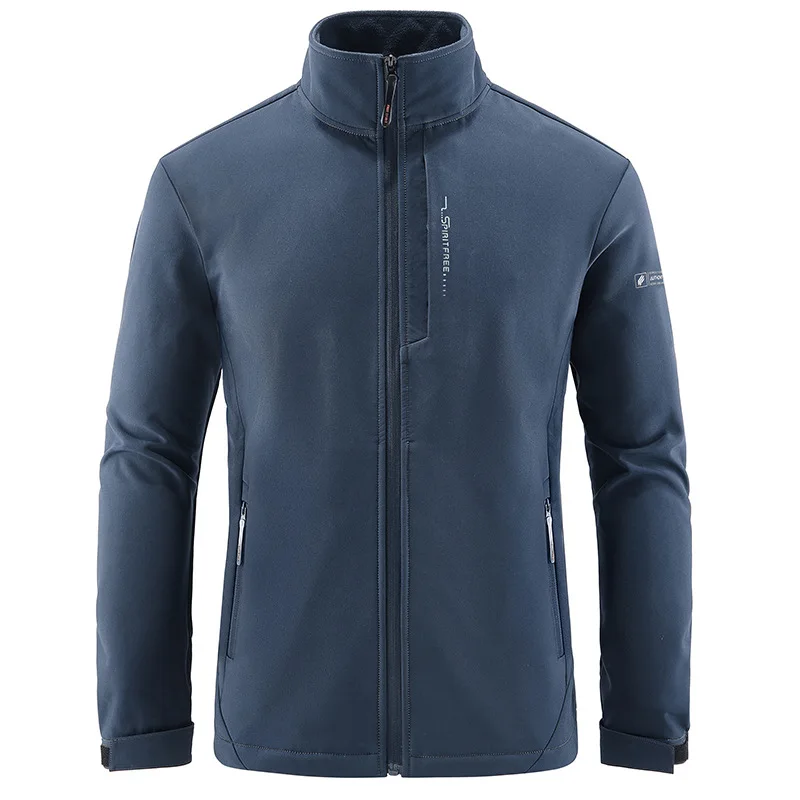 

Spring Autumn Men's Double-sided Velvet Thickened Fleece Sports Jacket For Middle-aged Large Size