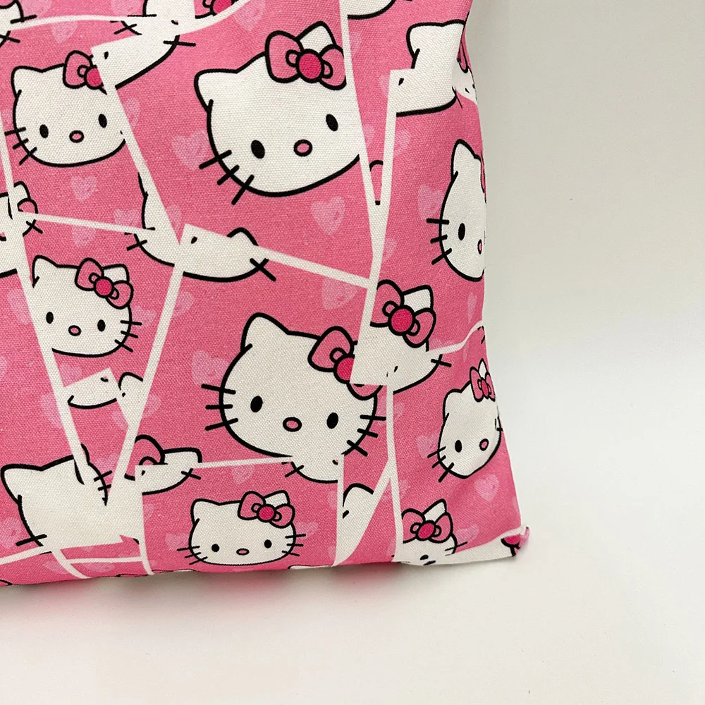 Sanrio Hello Kitty Kawaii Anime Canvas Bag Cute Cartoon Fashion Handbags Large Capacity Tote Casual Satchel Female Backpack Gift