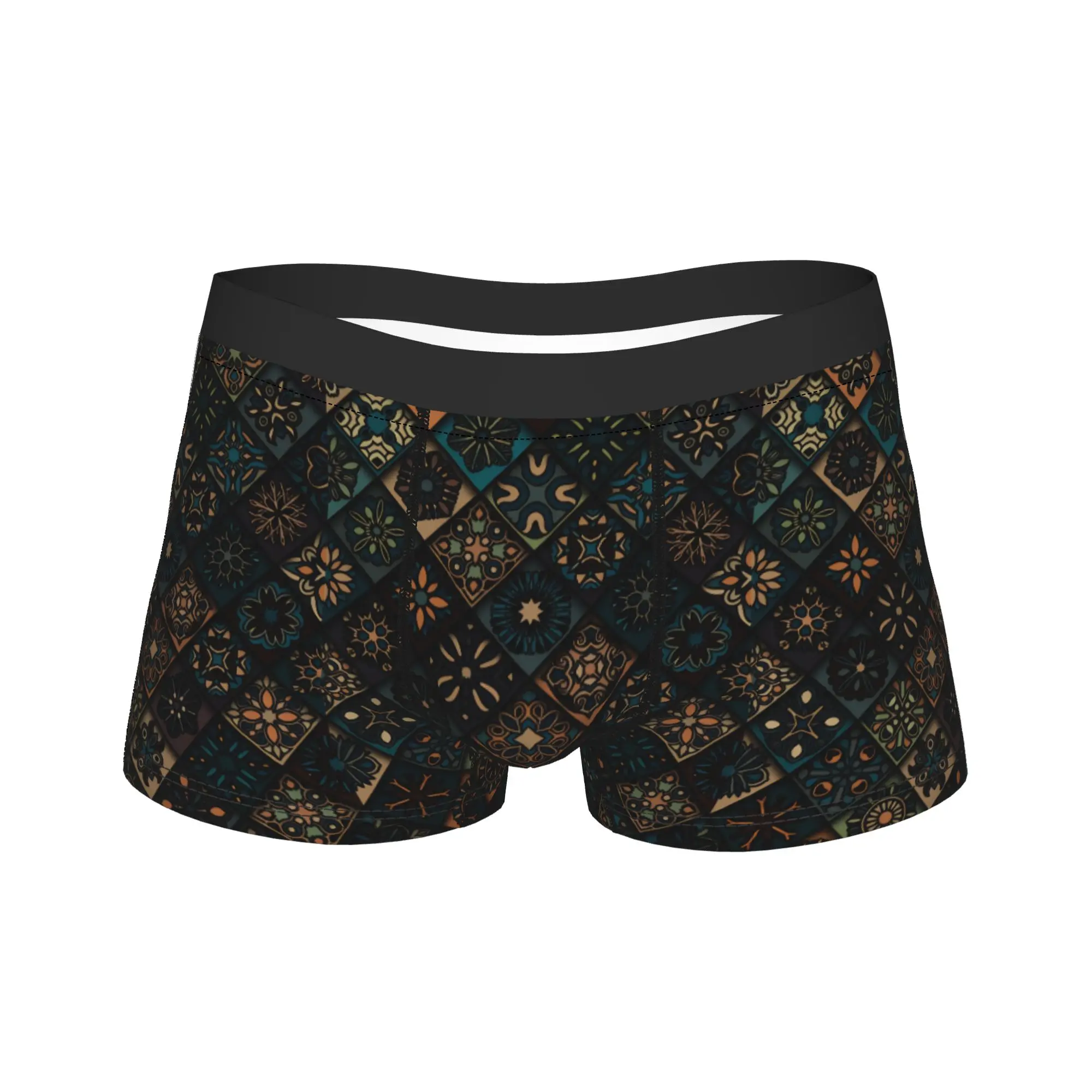 

Ukrainian Belarusian Vyshyvanka Underwear Men Boxer Brief Funny Trunk Quality Print Large Size Panties